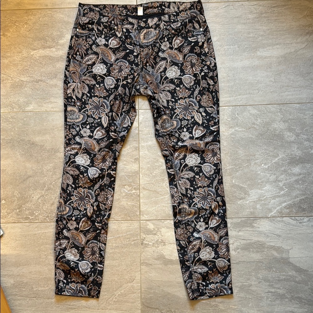Mac Dream Skinny Floral and Paisley Black and Brown Women's Jeans - Picture 2 of 4